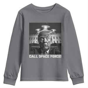 Illegal Aliens Funny Trump Youth Sweatshirt Call Space Force TS09 Charcoal Print Your Wear