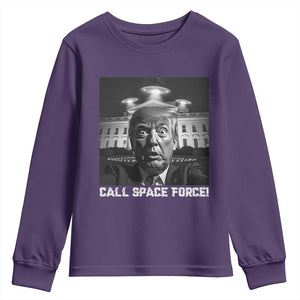 Illegal Aliens Funny Trump Youth Sweatshirt Call Space Force TS09 Purple Print Your Wear