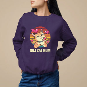 Mother's Day Cat Lover Sweatshirt No.1 Cat Mum Mother Of Cats TS09 Purple Printyourwear
