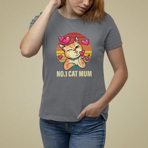 Mother's Day Cat Lover T Shirt For Women No.1 Cat Mum Mother Of Cats TS09 Charcoal Printyourwear