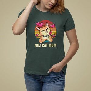 Mother's Day Cat Lover T Shirt For Women No.1 Cat Mum Mother Of Cats TS09 Dark Forest Green Printyourwear