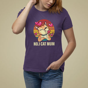 Mother's Day Cat Lover T Shirt For Women No.1 Cat Mum Mother Of Cats TS09 Purple Printyourwear