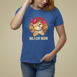 Mother's Day Cat Lover T Shirt For Women No.1 Cat Mum Mother Of Cats TS09 Royal Blue Printyourwear