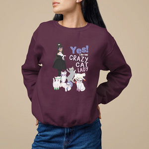 Mother's Day Cat Lover Sweatshirt Yes I Am The Crazy Cat Mom TS09 Maroon Printyourwear