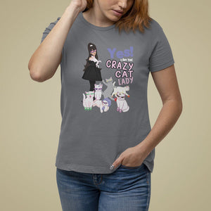 Mother's Day Cat Lover T Shirt For Women Yes I Am The Crazy Cat Mom TS09 Charcoal Printyourwear