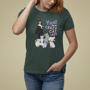 Mother's Day Cat Lover T Shirt For Women Yes I Am The Crazy Cat Mom TS09 Dark Forest Green Printyourwear
