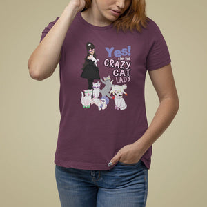 Mother's Day Cat Lover T Shirt For Women Yes I Am The Crazy Cat Mom TS09 Maroon Printyourwear