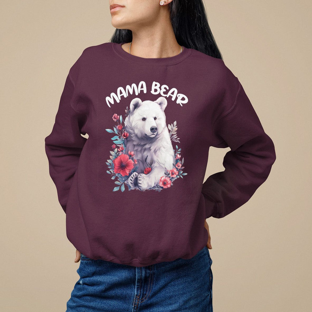 Mother's Day Mama Bear Best Mom Sweatshirt TS09 Maroon Printyourwear
