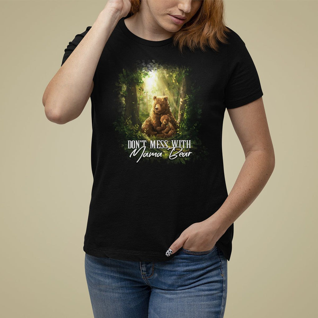 Mother's Day T Shirt For Women Don't Mess With Mama Bear Fairy Forest TS09 Black Printyourwear