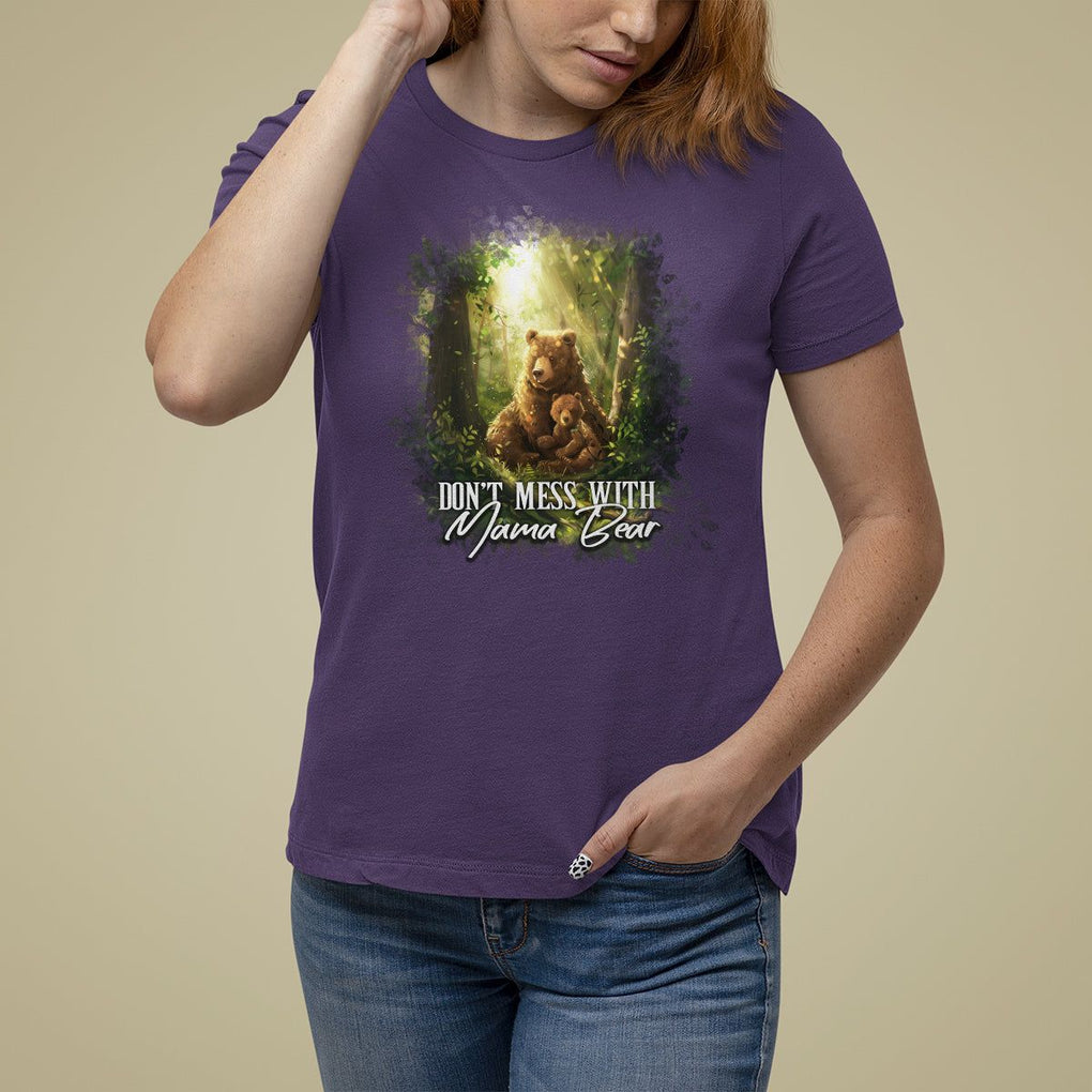 Mother's Day T Shirt For Women Don't Mess With Mama Bear Fairy Forest TS09 Purple Printyourwear