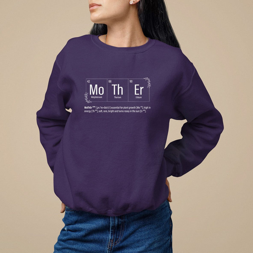 Mother's Day Sweatshirt Funny Mother Periodic Table Science Chemistry Mom TS09 Purple Printyourwear