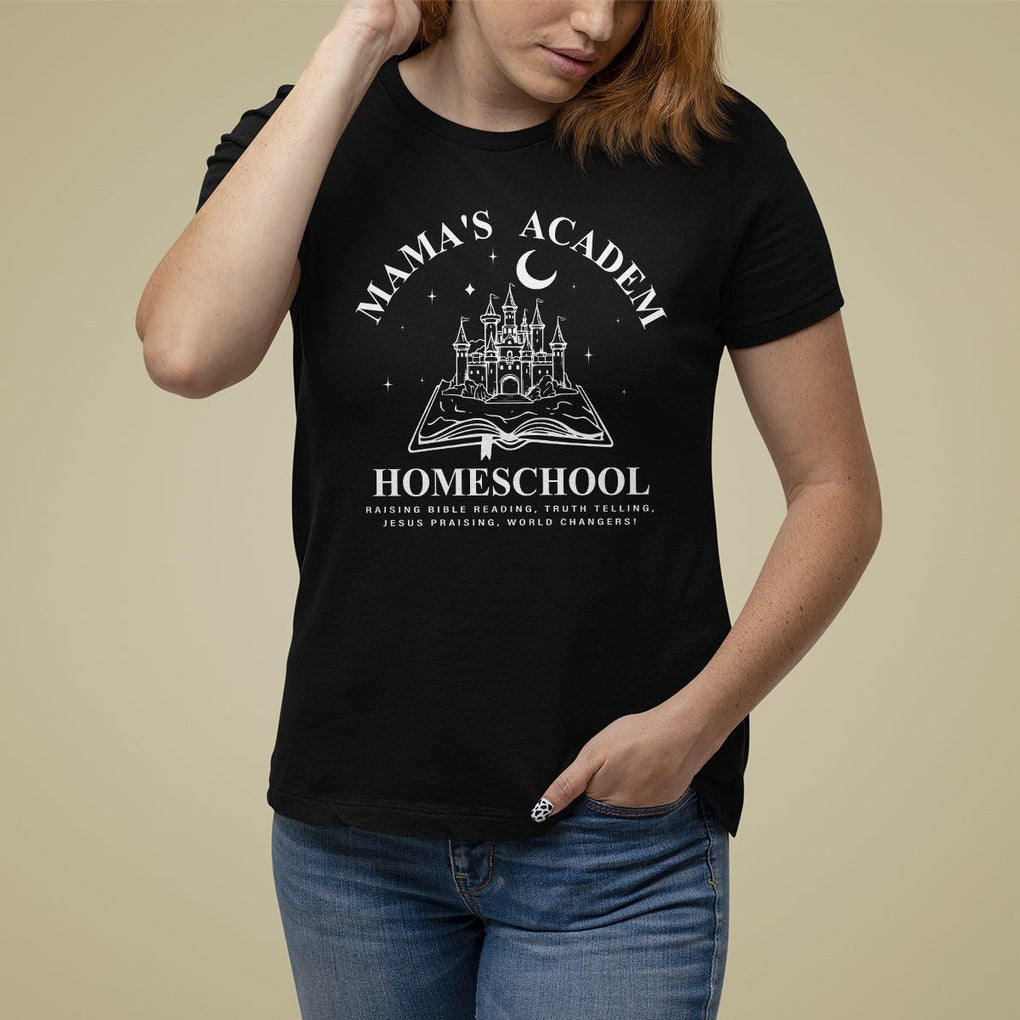 Mother's Day T Shirt For Women Mama's Academy Homeschool Cute Stay At Home Mom TS09 Black Printyourwear
