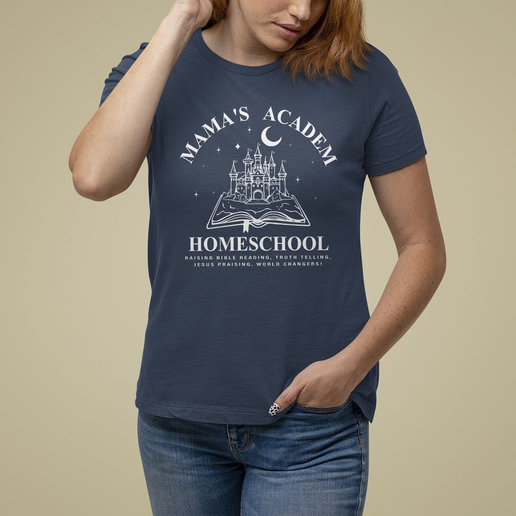 Mother's Day T Shirt For Women Mama's Academy Homeschool Cute Stay At Home Mom TS09 Navy Printyourwear