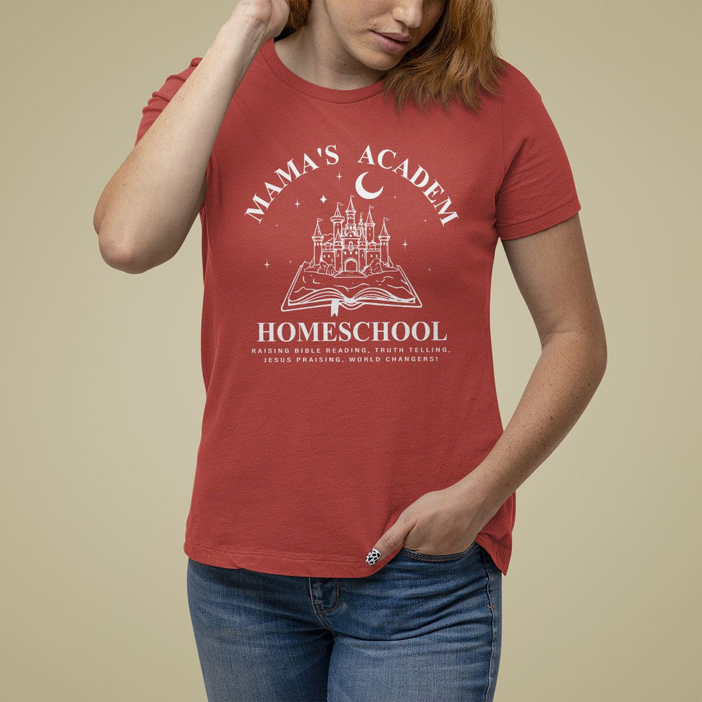 Mother's Day T Shirt For Women Mama's Academy Homeschool Cute Stay At Home Mom TS09 Red Printyourwear