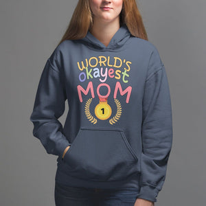 Mother's Day Hoodie World's Okayest Mom Medal TS09 Navy Printyourwear