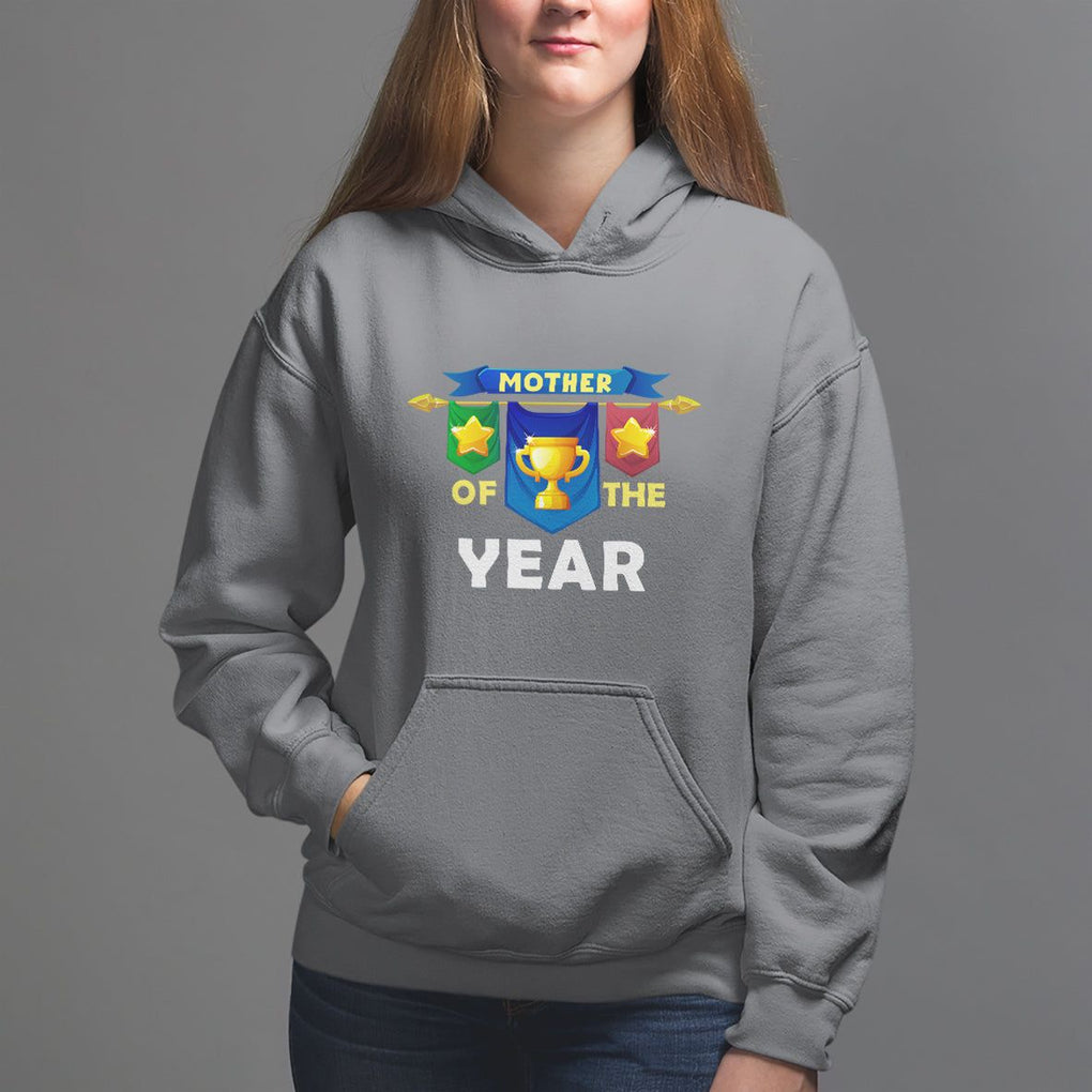 Mother's Day Hoodie Mother Of The Year Award Medal TS09 Charcoal Printyourwear