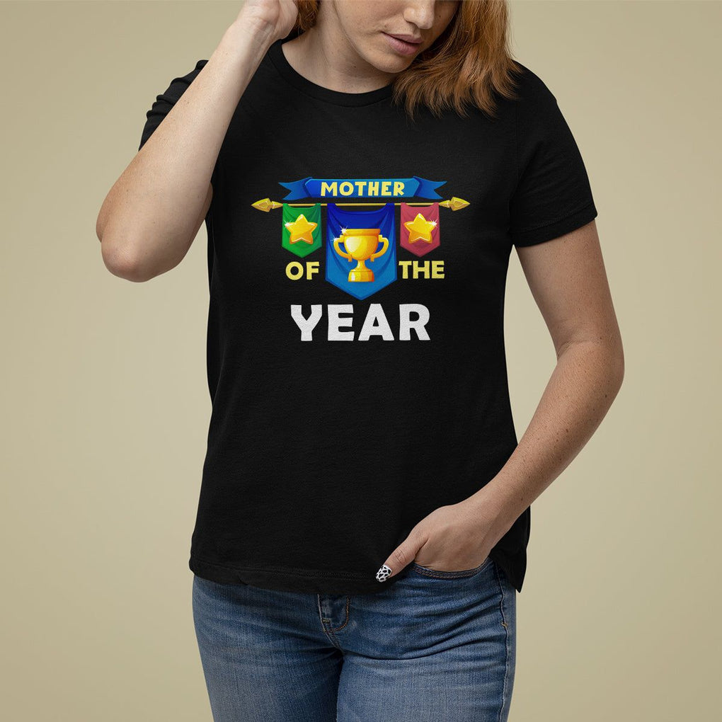 Mother's Day T Shirt For Women Mother Of The Year Award Medal TS09 Black Printyourwear
