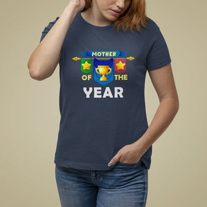 Mother's Day T Shirt For Women Mother Of The Year Award Medal TS09 Navy Printyourwear