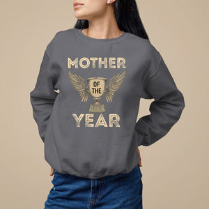 Mother's Day Sweatshirt Mother Of The Year Award Medal TS09 Charcoal Printyourwear