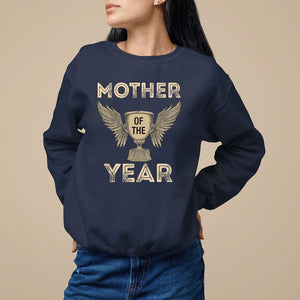 Mother's Day Sweatshirt Mother Of The Year Award Medal TS09 Navy Printyourwear