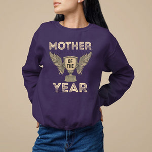 Mother's Day Sweatshirt Mother Of The Year Award Medal TS09 Purple Printyourwear