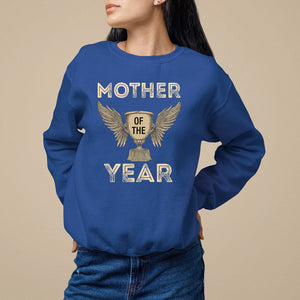 Mother's Day Sweatshirt Mother Of The Year Award Medal TS09 Royal Blue Printyourwear
