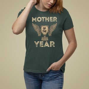 Mother's Day T Shirt For Women Mother Of The Year Award Medal TS09 Dark Forest Green Printyourwear