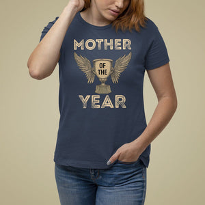Mother's Day T Shirt For Women Mother Of The Year Award Medal TS09 Navy Printyourwear