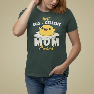 Mother's Day T Shirt For Women Most Eggcelent Mom Cute Egg TS09 Dark Forest Green Printyourwear