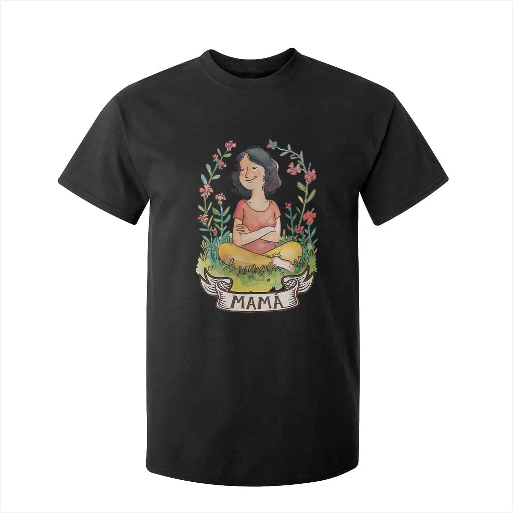Mother's Day Mama Picture T Shirt For Kid TS09 Black Print Your Wear