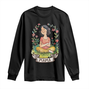 Mother's Day Mama Picture Long Sleeve Shirt TS09 Black Print Your Wear