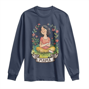 Mother's Day Mama Picture Long Sleeve Shirt TS09 Navy Print Your Wear