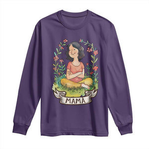 Mother's Day Mama Picture Long Sleeve Shirt TS09 Purple Print Your Wear