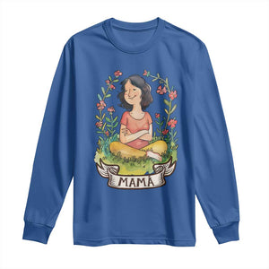Mother's Day Mama Picture Long Sleeve Shirt TS09 Royal Blue Print Your Wear