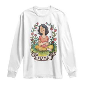 Mother's Day Mama Picture Long Sleeve Shirt TS09 White Print Your Wear