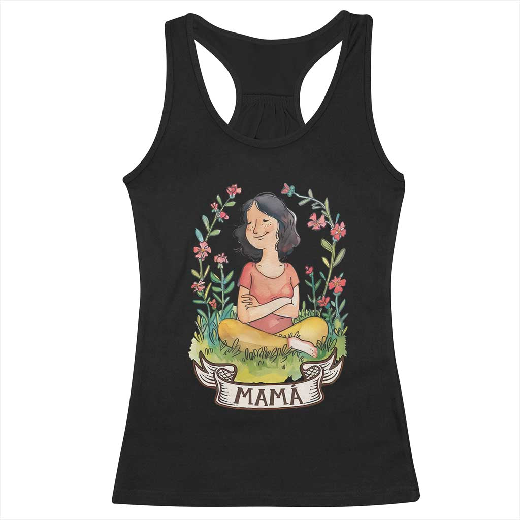 Mother's Day Mama Picture Racerback Tank Top TS09 Black Print Your Wear