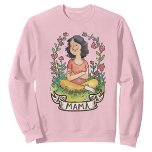 Mother's Day Mama Picture Sweatshirt TS09 Light Pink Print Your Wear