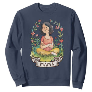 Mother's Day Mama Picture Sweatshirt TS09 Navy Print Your Wear