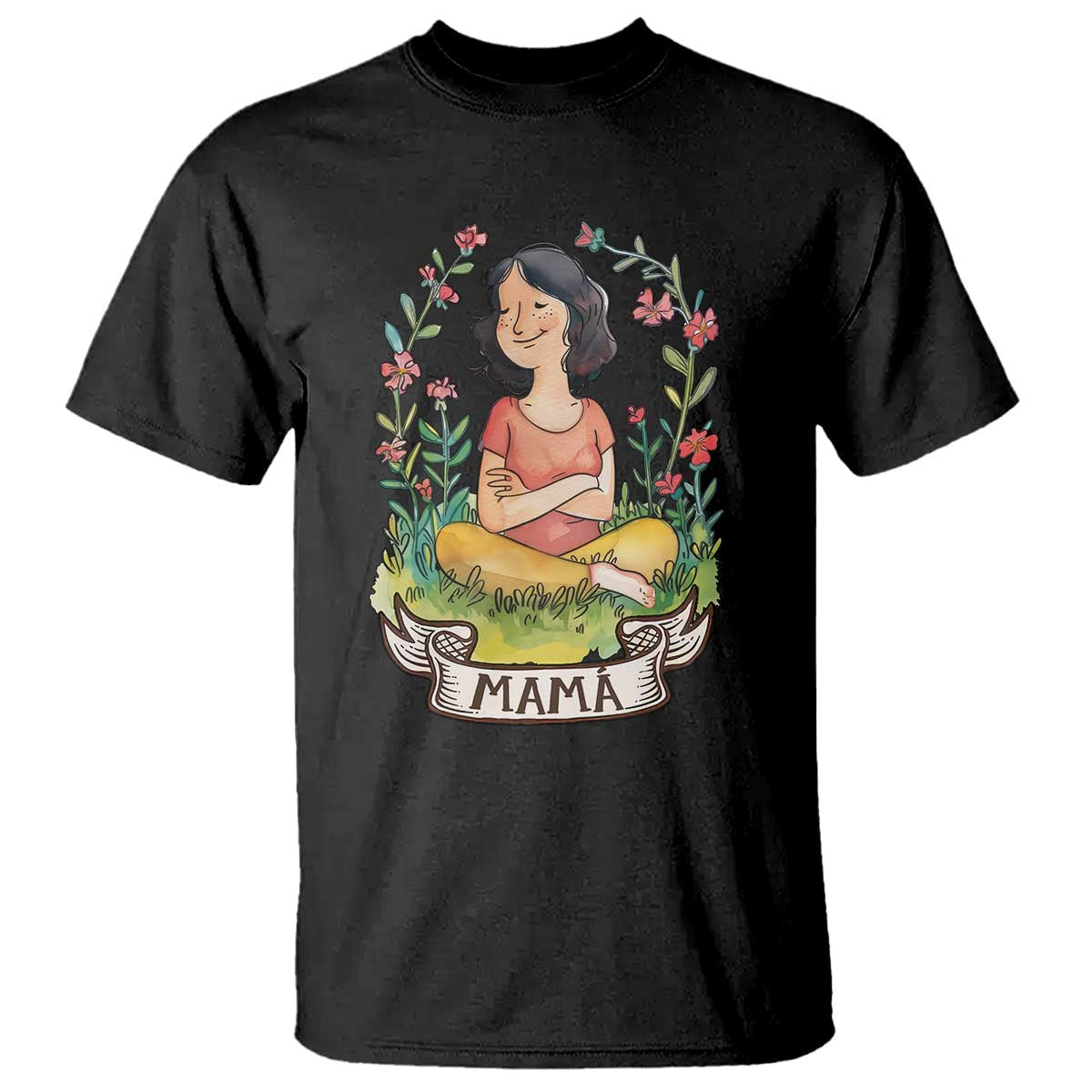 Mother's Day Mama Picture T Shirt TS09 Black Print Your Wear