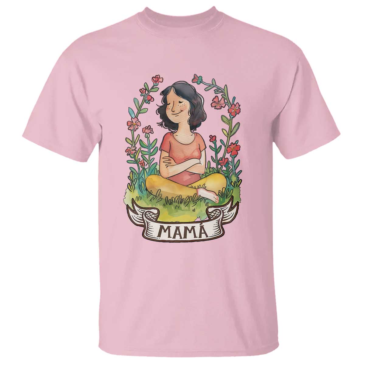 Mother's Day Mama Picture T Shirt TS09 Light Pink Print Your Wear