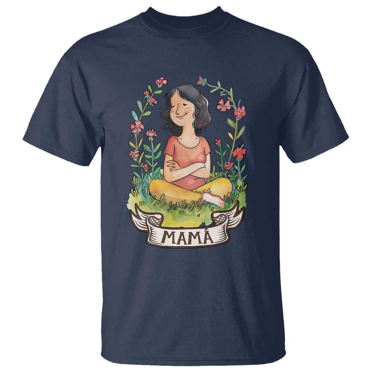 Mother's Day Mama Picture T Shirt TS09 Navy Print Your Wear