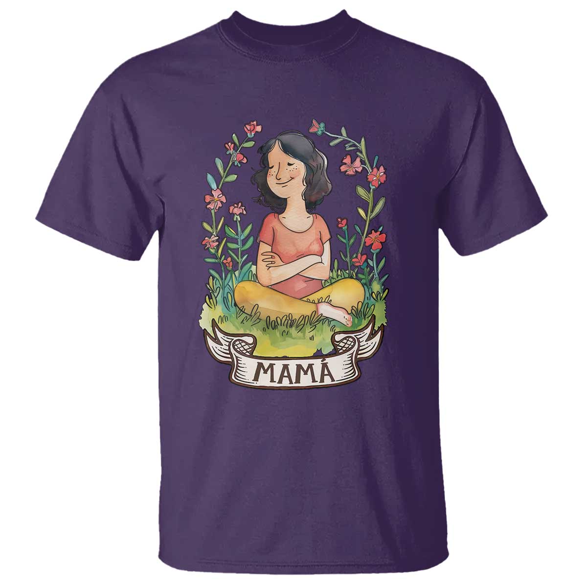 Mother's Day Mama Picture T Shirt TS09 Purple Print Your Wear