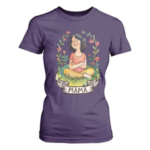 Mother's Day Mama Picture T Shirt For Women TS09 Purple Print Your Wear