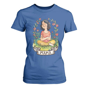 Mother's Day Mama Picture T Shirt For Women TS09 Royal Blue Print Your Wear