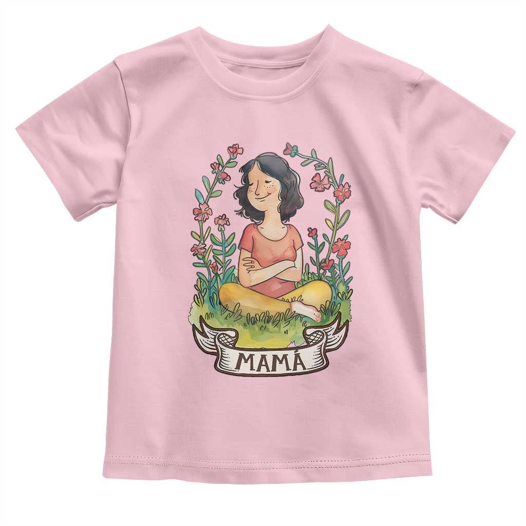 Mother's Day Mama Picture Toddler T Shirt TS09 Light Pink Print Your Wear