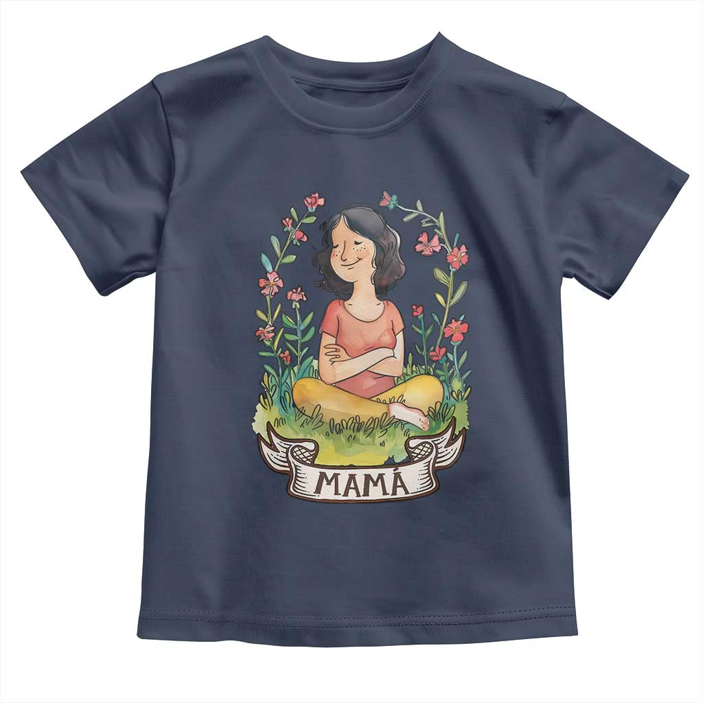 Mother's Day Mama Picture Toddler T Shirt TS09 Navy Print Your Wear
