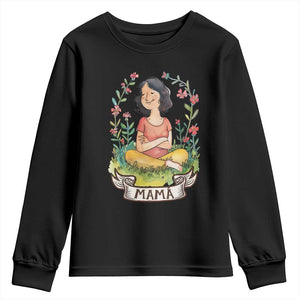 Mother's Day Mama Picture Youth Sweatshirt TS09 Black Print Your Wear