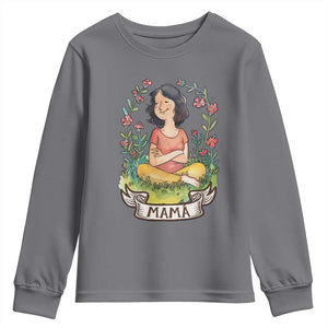 Mother's Day Mama Picture Youth Sweatshirt TS09 Charcoal Print Your Wear