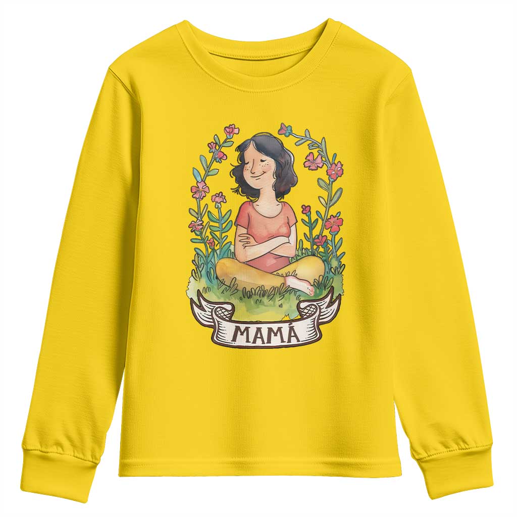Mother's Day Mama Picture Youth Sweatshirt TS09 Daisy Print Your Wear