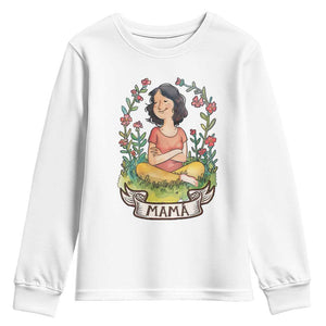 Mother's Day Mama Picture Youth Sweatshirt TS09 White Print Your Wear